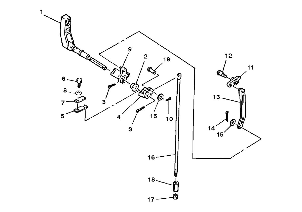 MERCURY/MARINER 15 H.P. K GEAR SHIFT LINKAGE