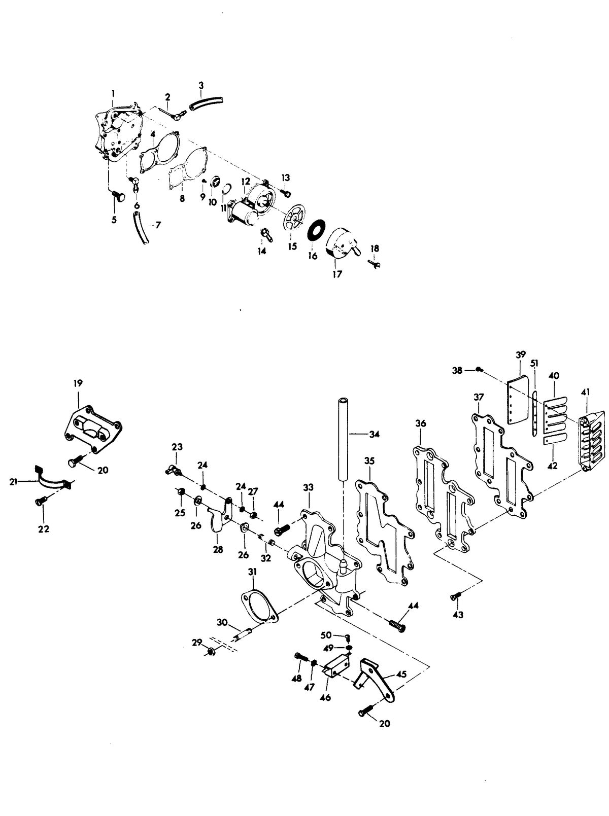 CHRYSLER 105 H.P. FUEL PUMP AND REED PLATE