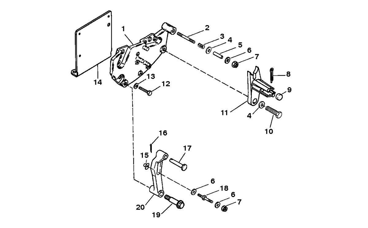 MERCRUISER HP 500 (502 CID) SHIFT BRACKET