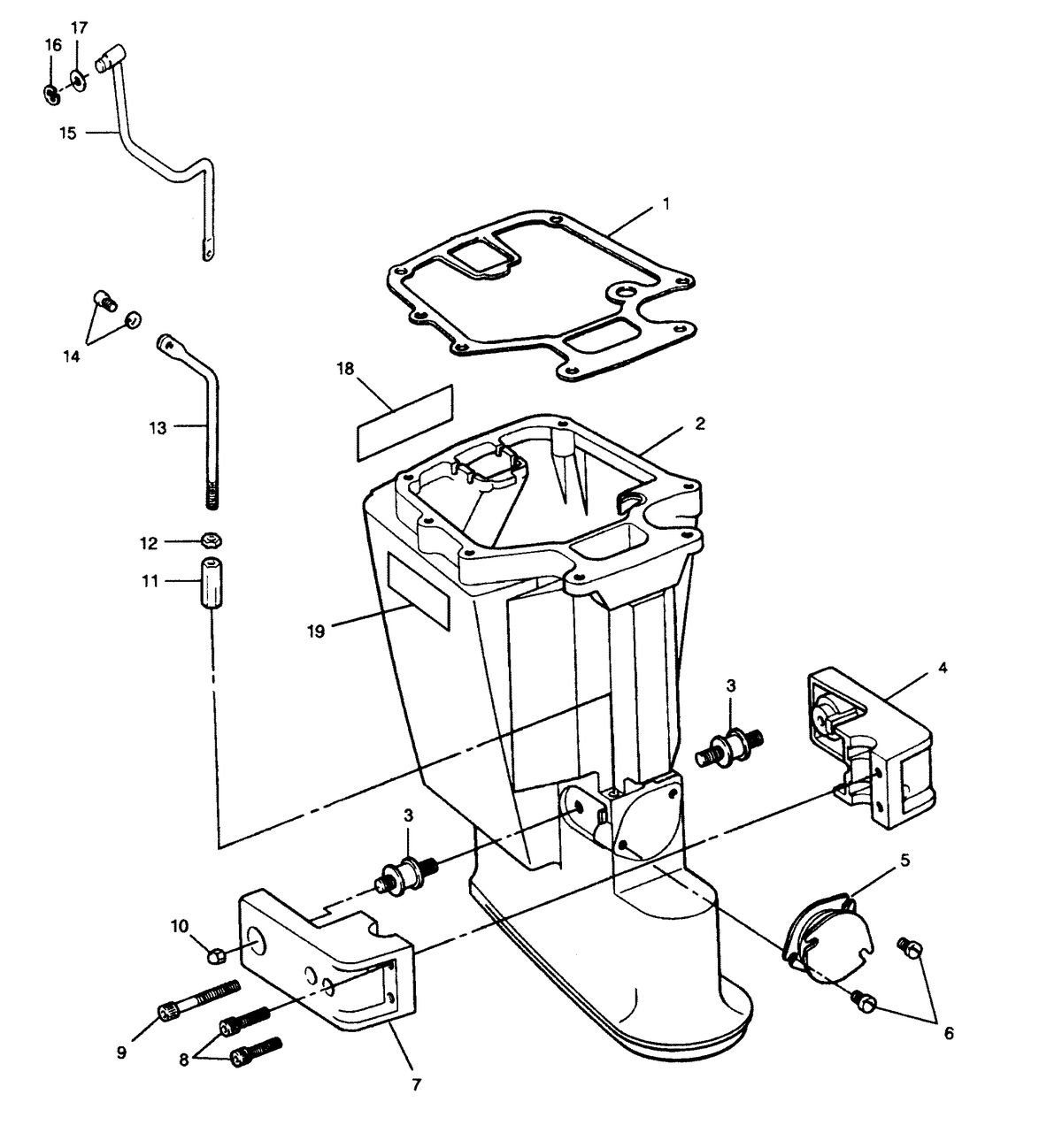 FORCE FORCE 1991 50 H.P. "Z" MODELS MOTOR LEG
