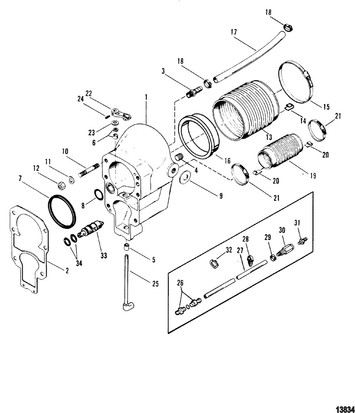MERCRUISER ALPHA ONE GEN II STERNDRIVE AND TRANSOM ASSEMBLY Bell Housing