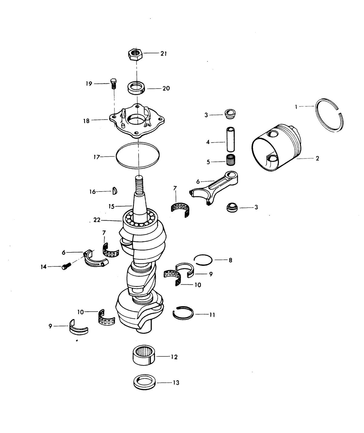 CHRYSLER 85 H.P. CRANKSHAFT AND PISTON