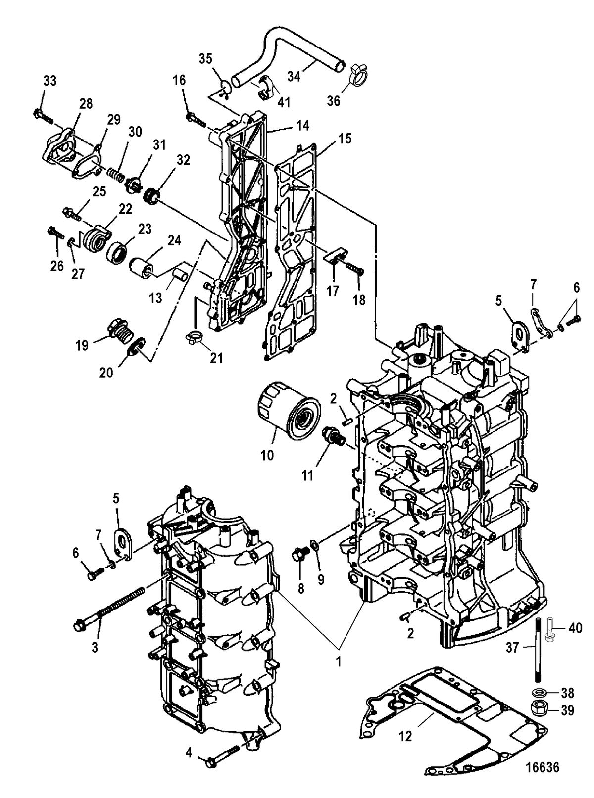 MERCURY/MARINER 75/80/90/100 EFI 4-STROKE Cylinder Block and Crankcase