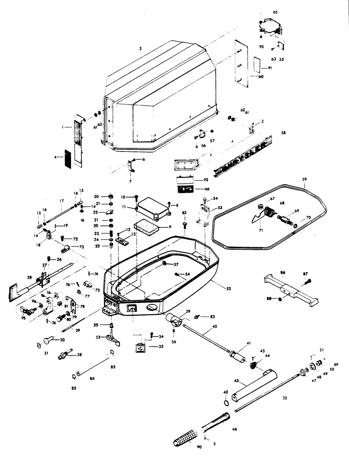 CHRYSLER 35/45 H.P. ENGINE COVER AND SUPPORT PLATE