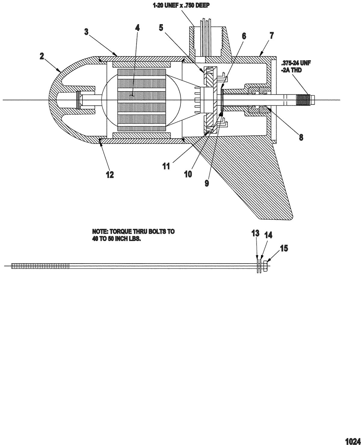 TROLLING MOTOR MOTORGUIDE HVF AND HVT SERIES Lower Unit Assembly(30# - 5/2 Speed) (MHF397042)