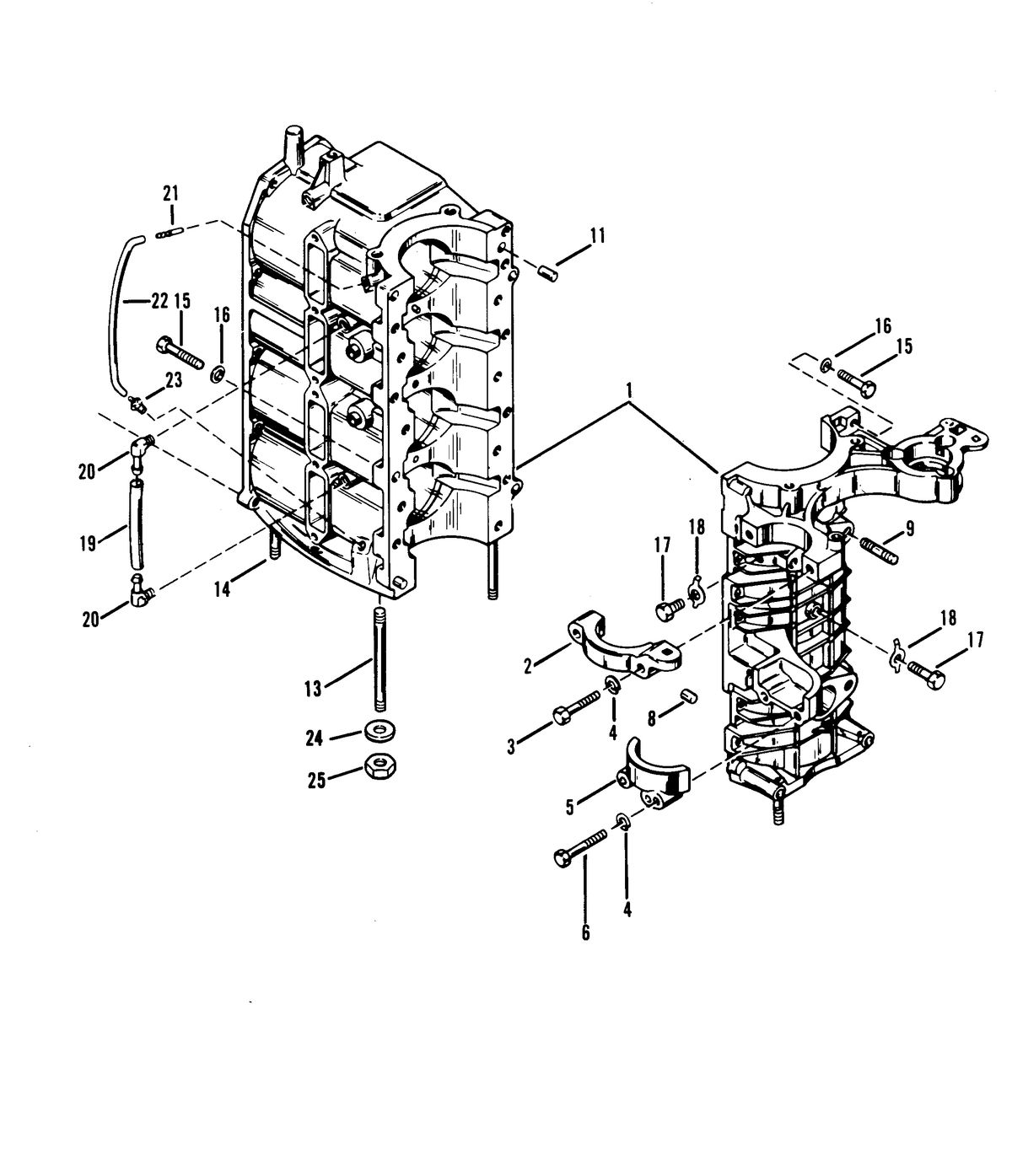 RACE OUTBOARD 44 XS CYLINDER BLOCK AND CRANKCASE ASSEMBLY