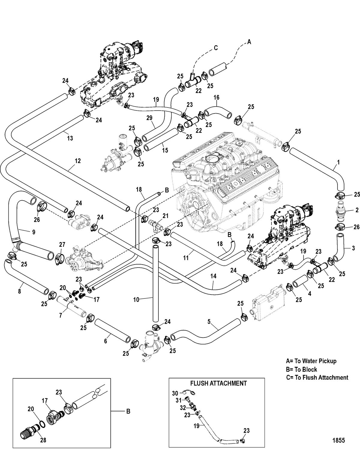 MERCRUISER 350 MAG MX 6.2L MPI INBOARD STANDARD COOLING SYSTEM