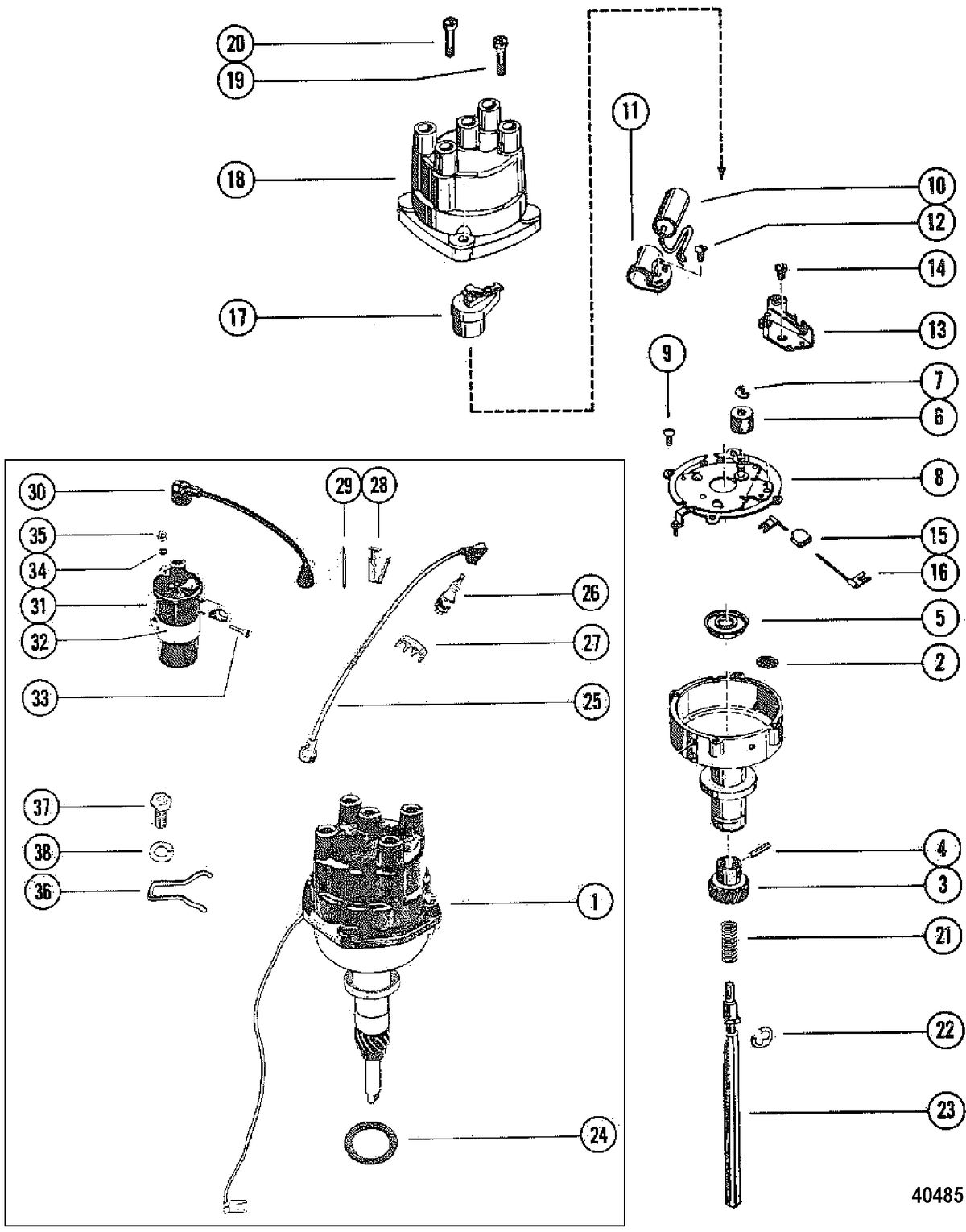 MERCRUISER 470 ENGINE Distributor & Coil