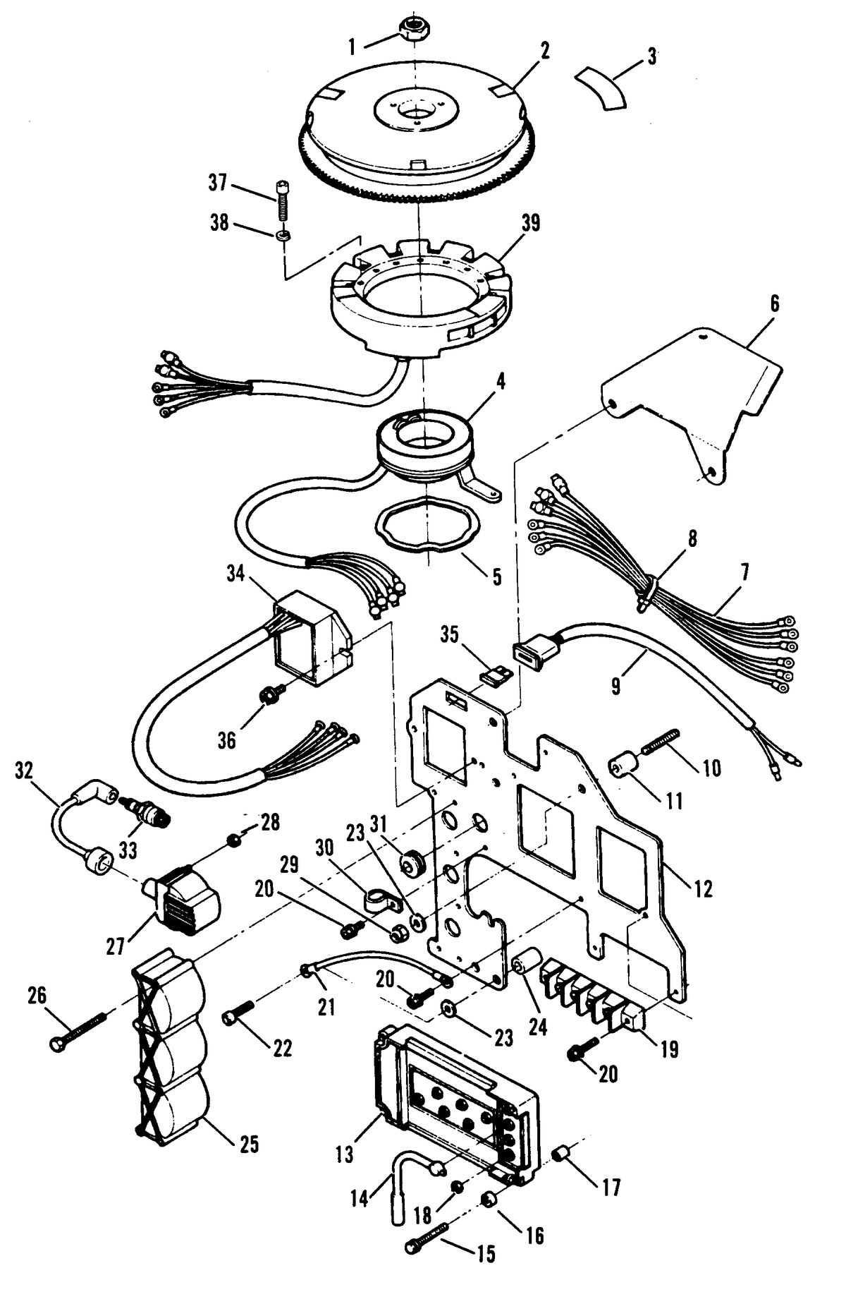FORCE 70 H.P. IGNITION COMPONENTS (1991B - 1992C)