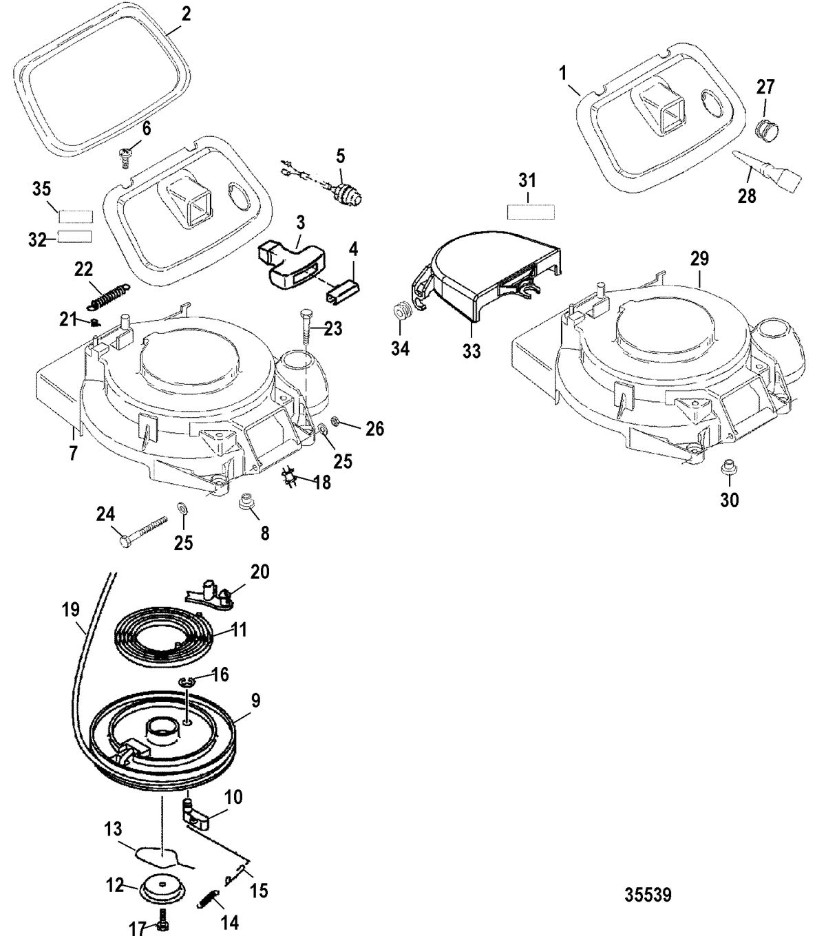 MERCURY/MARINER 15 (4-STROKE) Recoil Starter