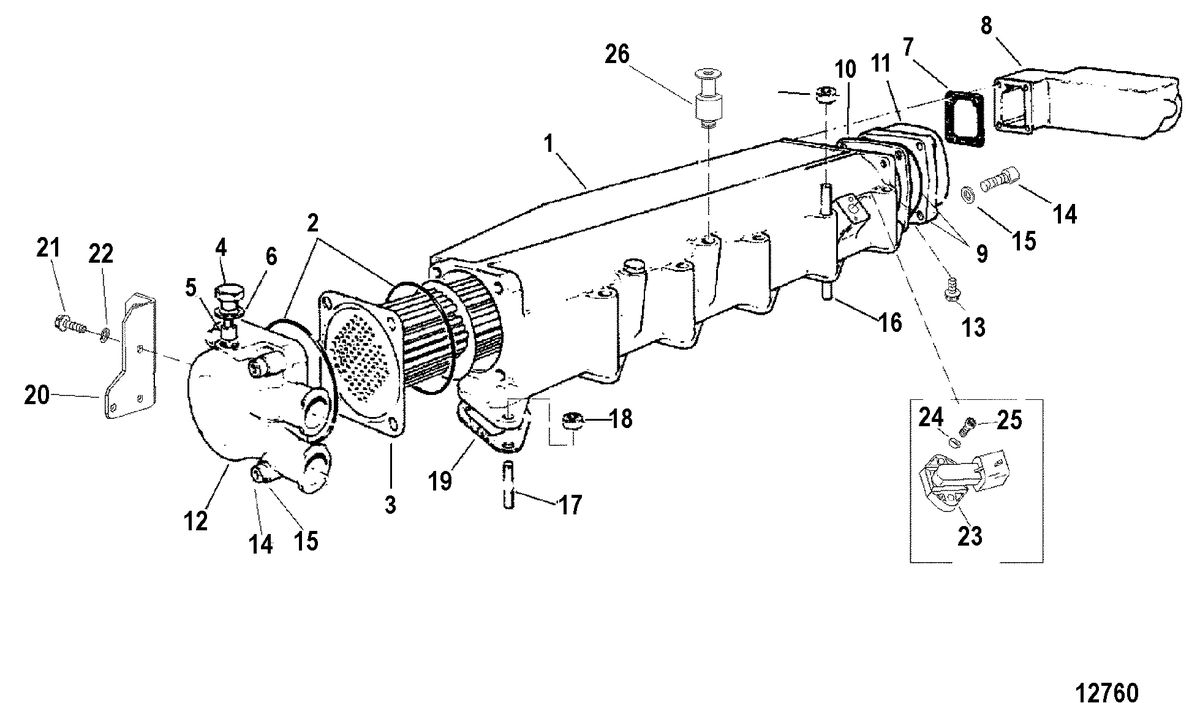 MERCRUISER CUMMINS/MERCRUSER DIESEL4.2L/300 Air Cooler