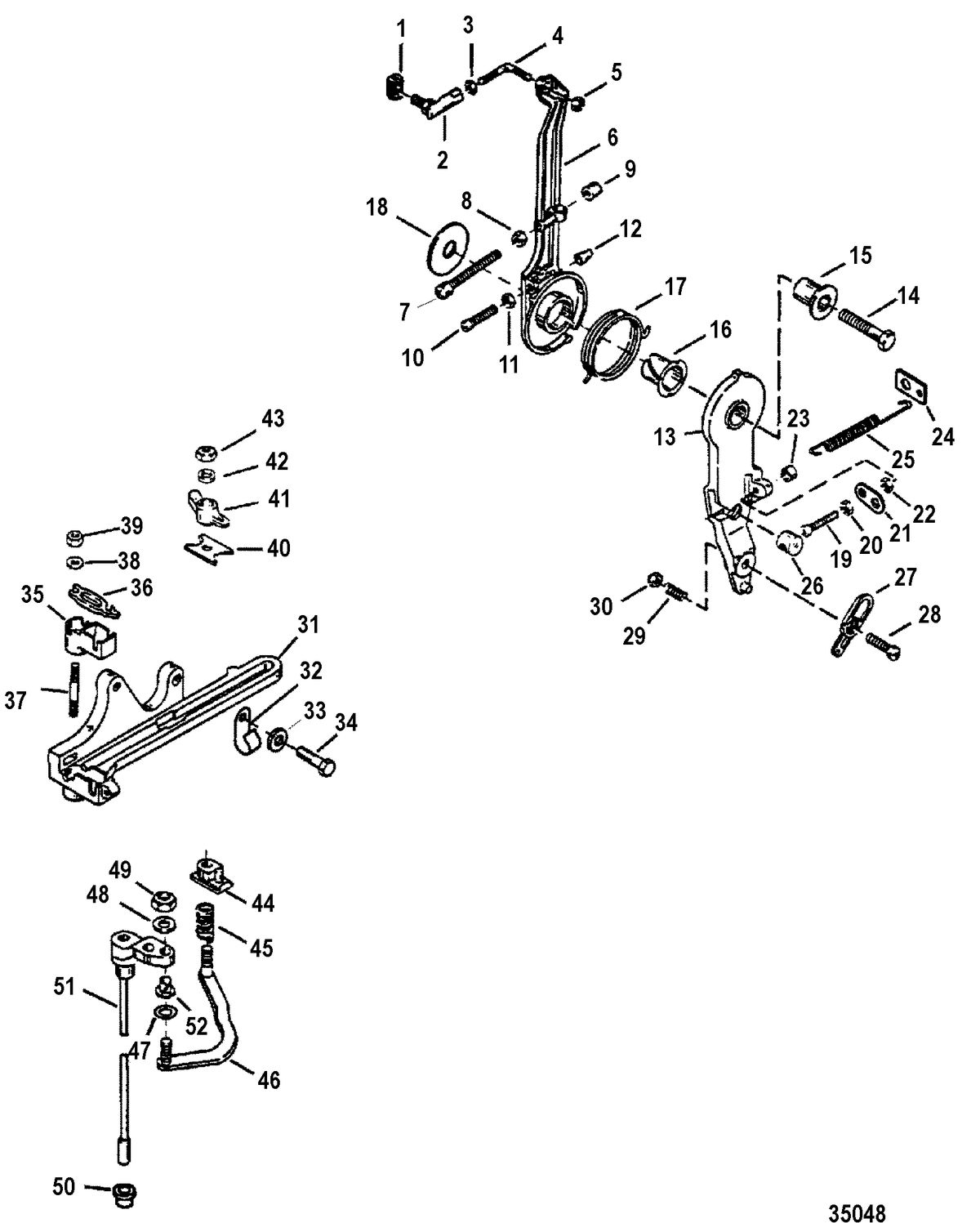 RACE OUTBOARD 2.5L (EFI) 2.5L (EFI-OFFSHORE) Throttle Lever and Shift Shaft