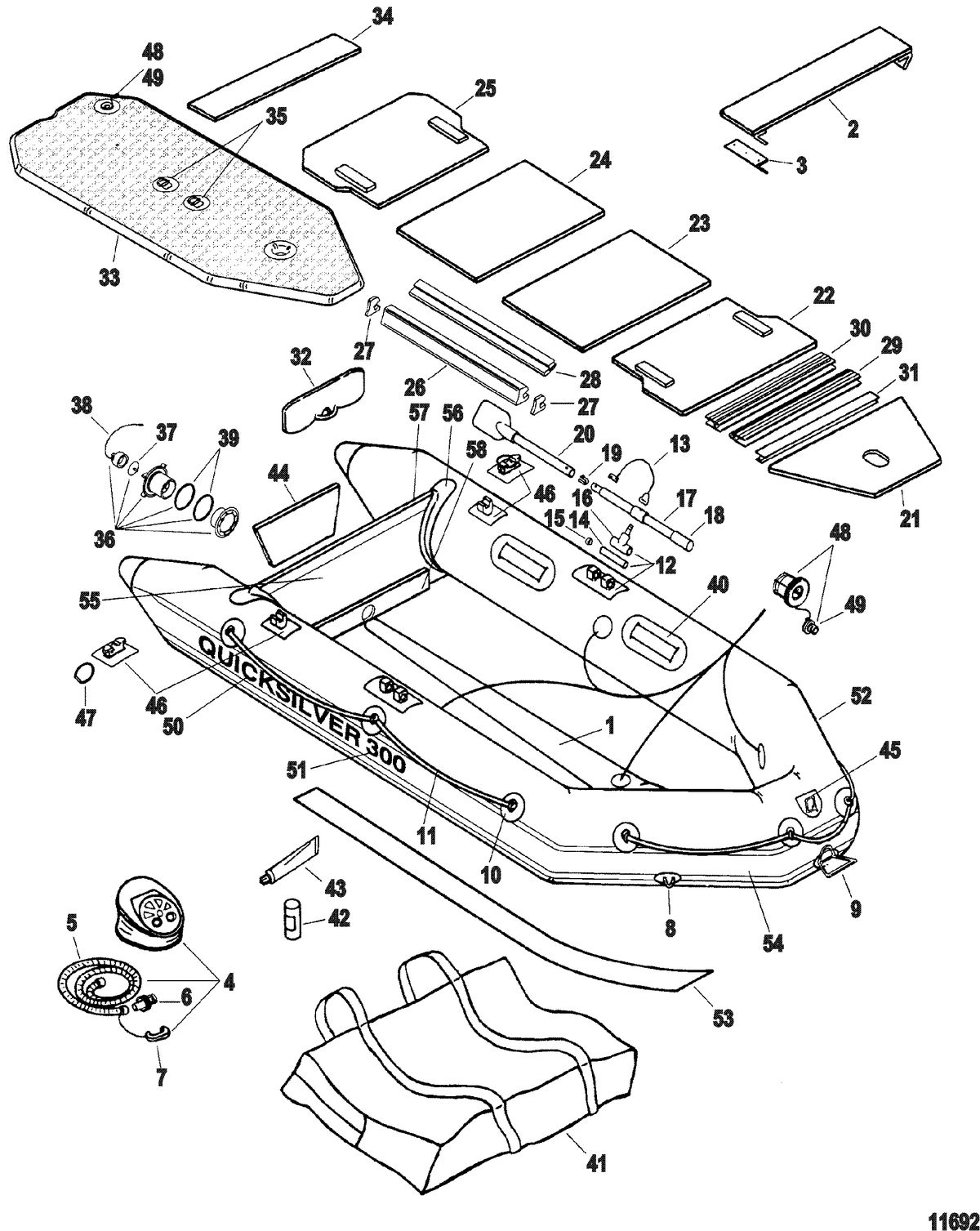 INFLATABLES QUICKSILVER PVC SOFT BOTTOM Quicksilver Inflatables(270A/S - 300A/S - 330A/E/S Models)