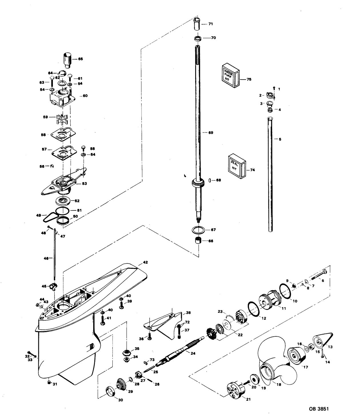 FORCE 85 H.P. GEAR HOUSING
