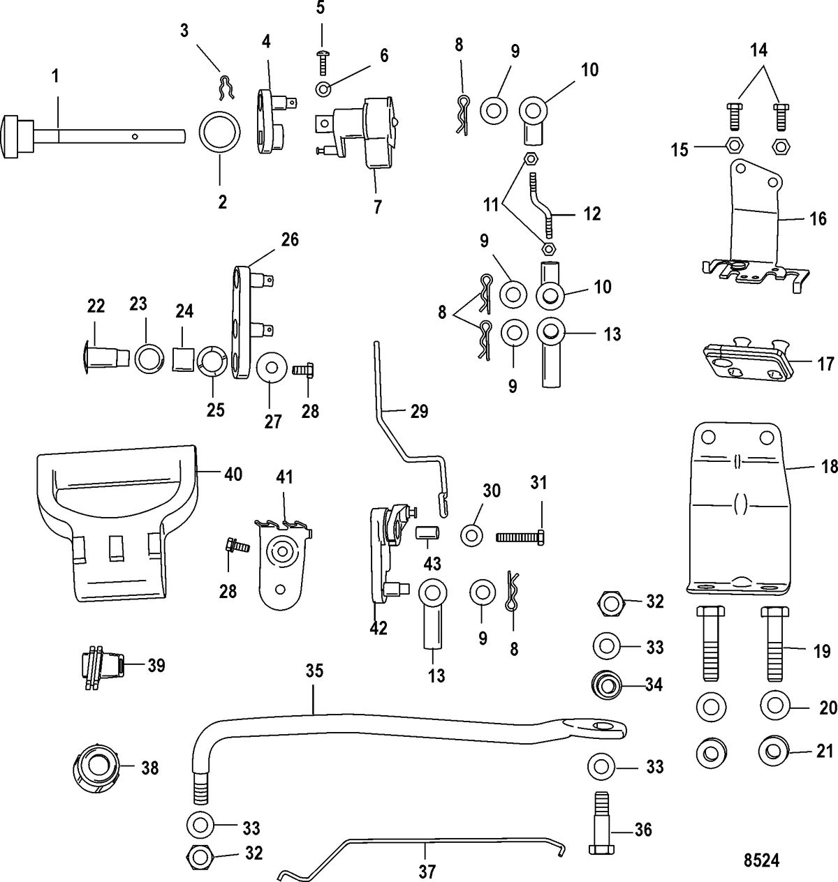 MERCURY/MARINER 8/9.9 (209CC) 4-STROKE Conversion Kit, 895284A02