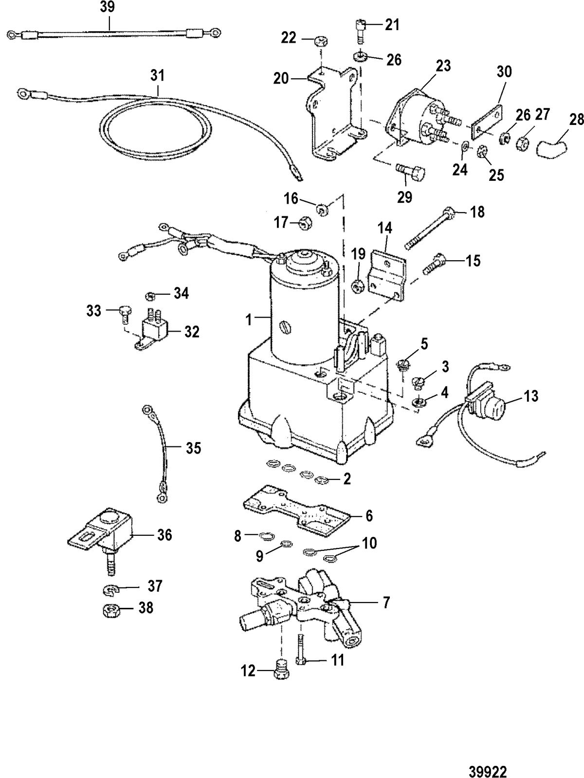 MERCURY MERC 80 POWER TRIM COMPONENTS(WITH CIRCUIT BREAKER AND FUSE)