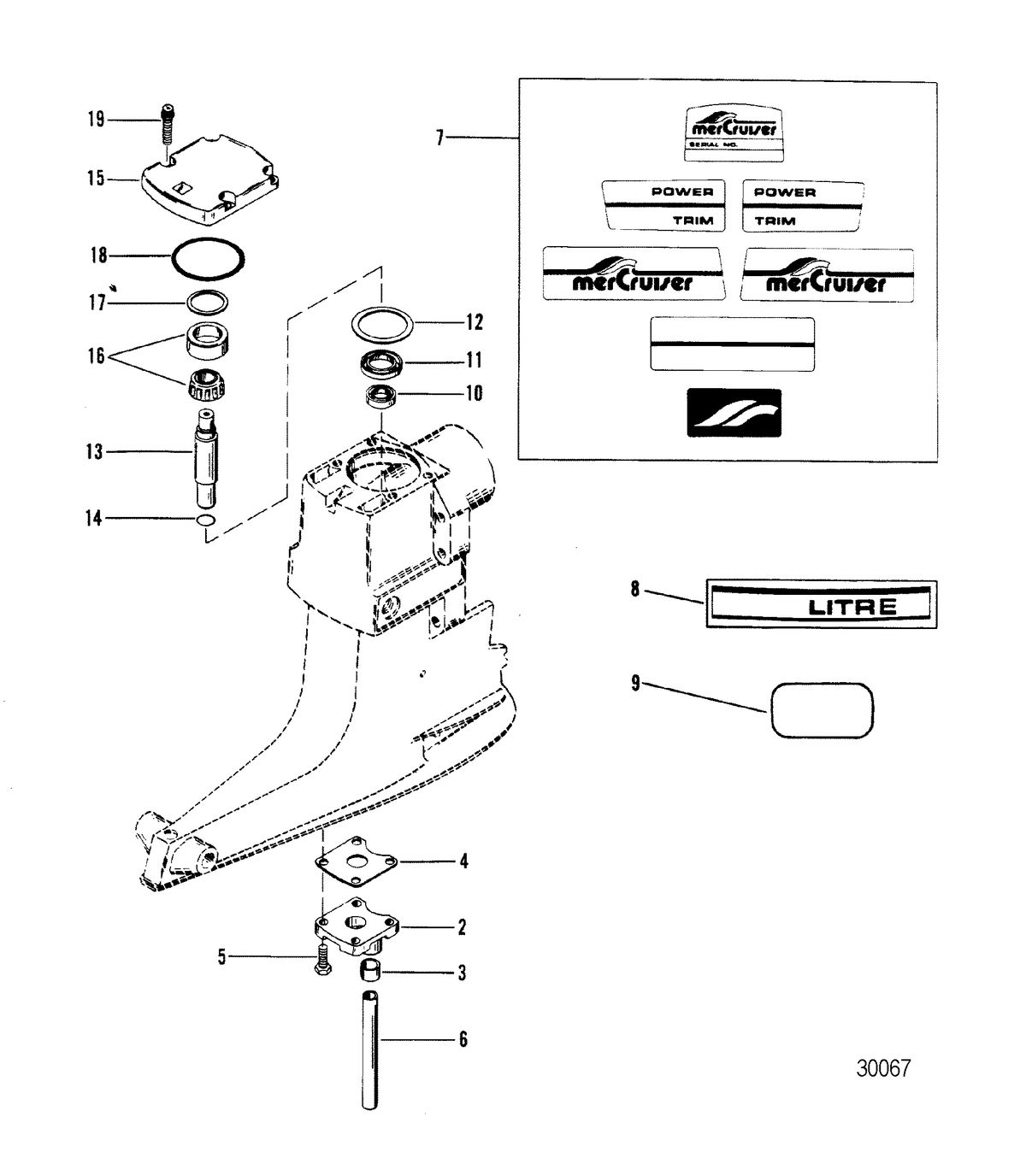 MERCRUISER R/MR ALPHA ONE STERNDRIVE DRIVESHAFT HOUSING AND DRIVESHAFT