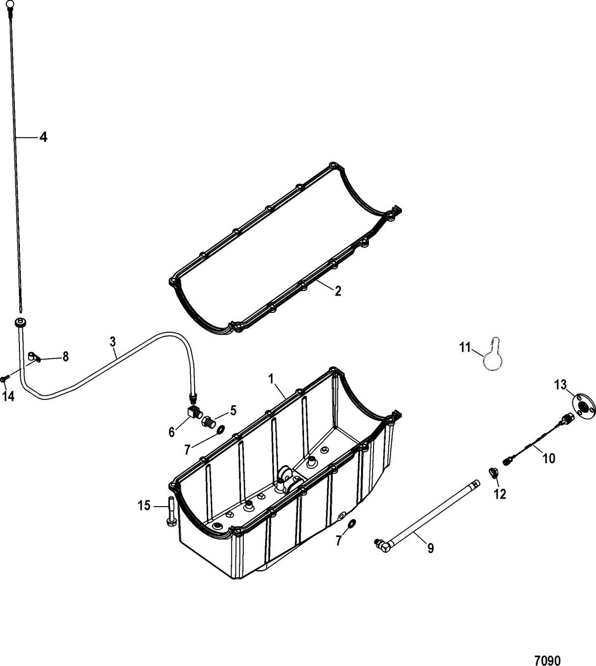 MERCRUISER 496 MAG STERNDRIVE Oil Pan and Drain System