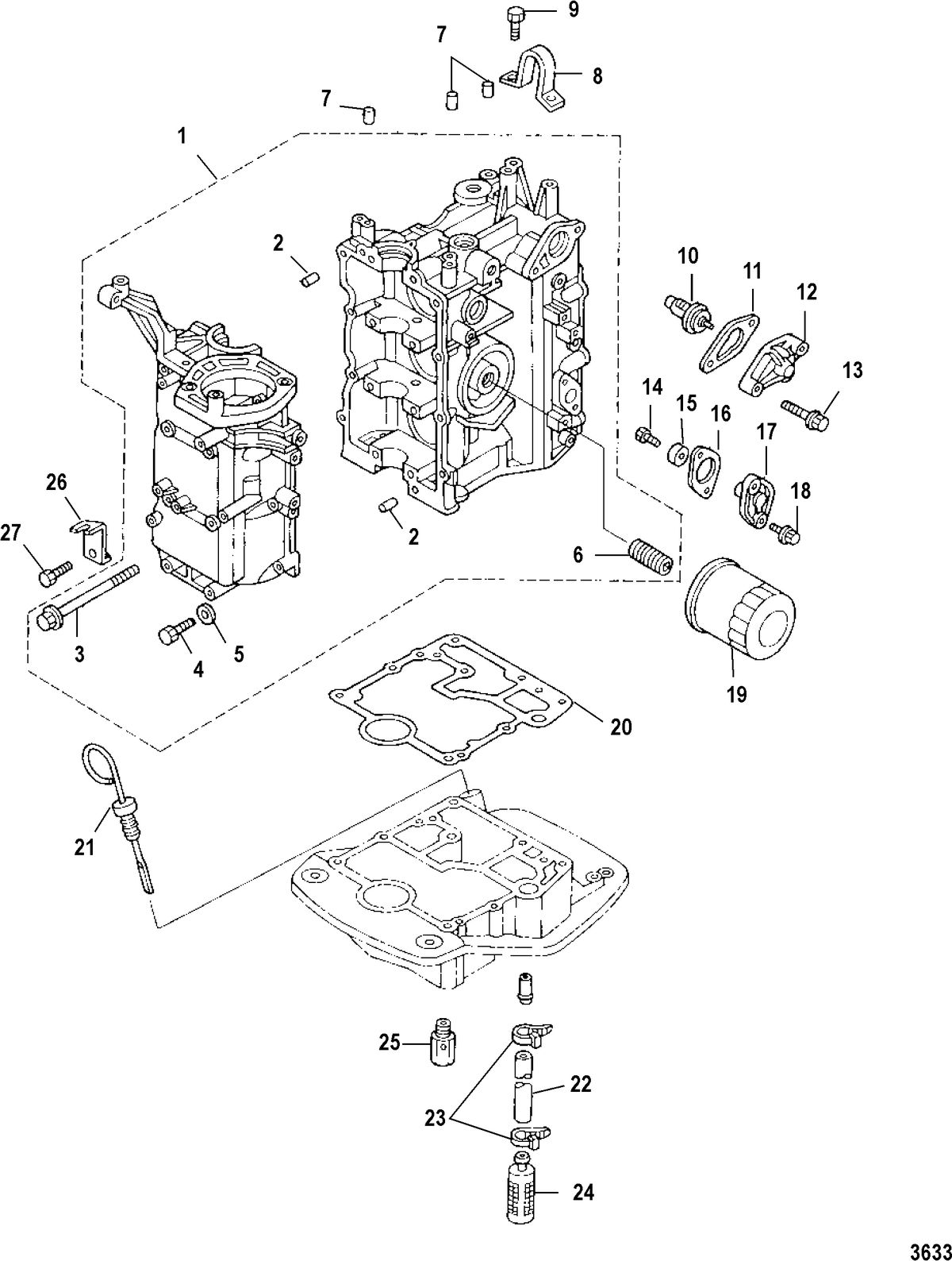MERCURY/MARINER 25HP SEAPRO 4-STROKE INTERNATIONAL Cylinder Block