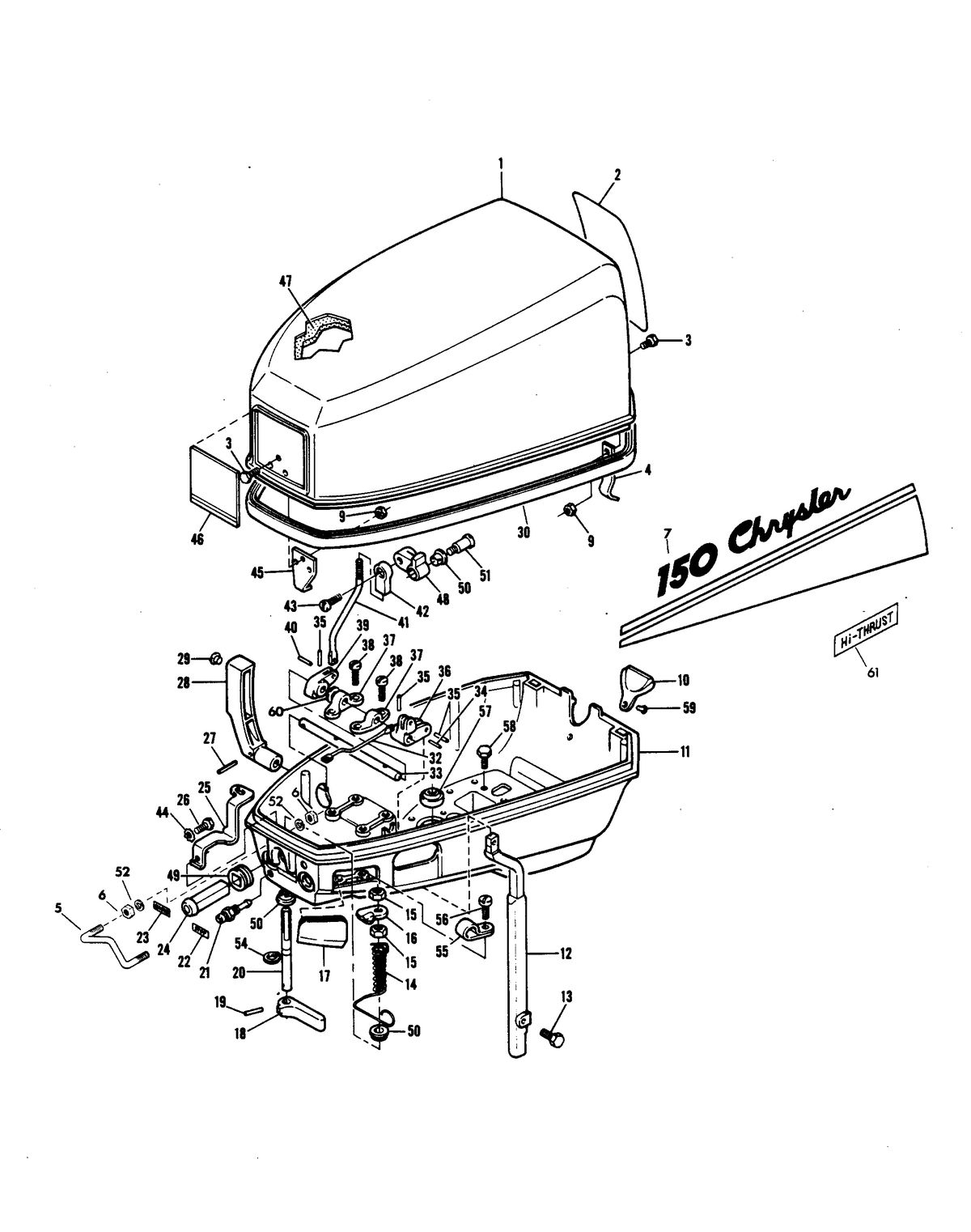 CHRYSLER 6 H.P. SAILOR ENGINE COVER AND SUPPORT PLATE