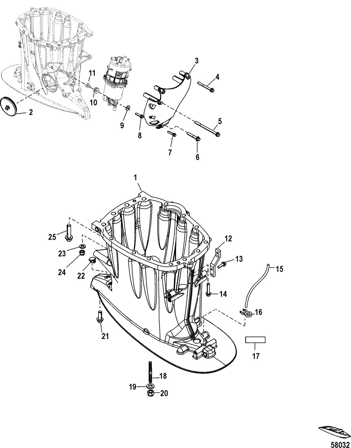 MERCURY/MARINER 200/250/300 PRO VERADO (4-STROKE)(6 CYLINDER) Driveshaft Housing