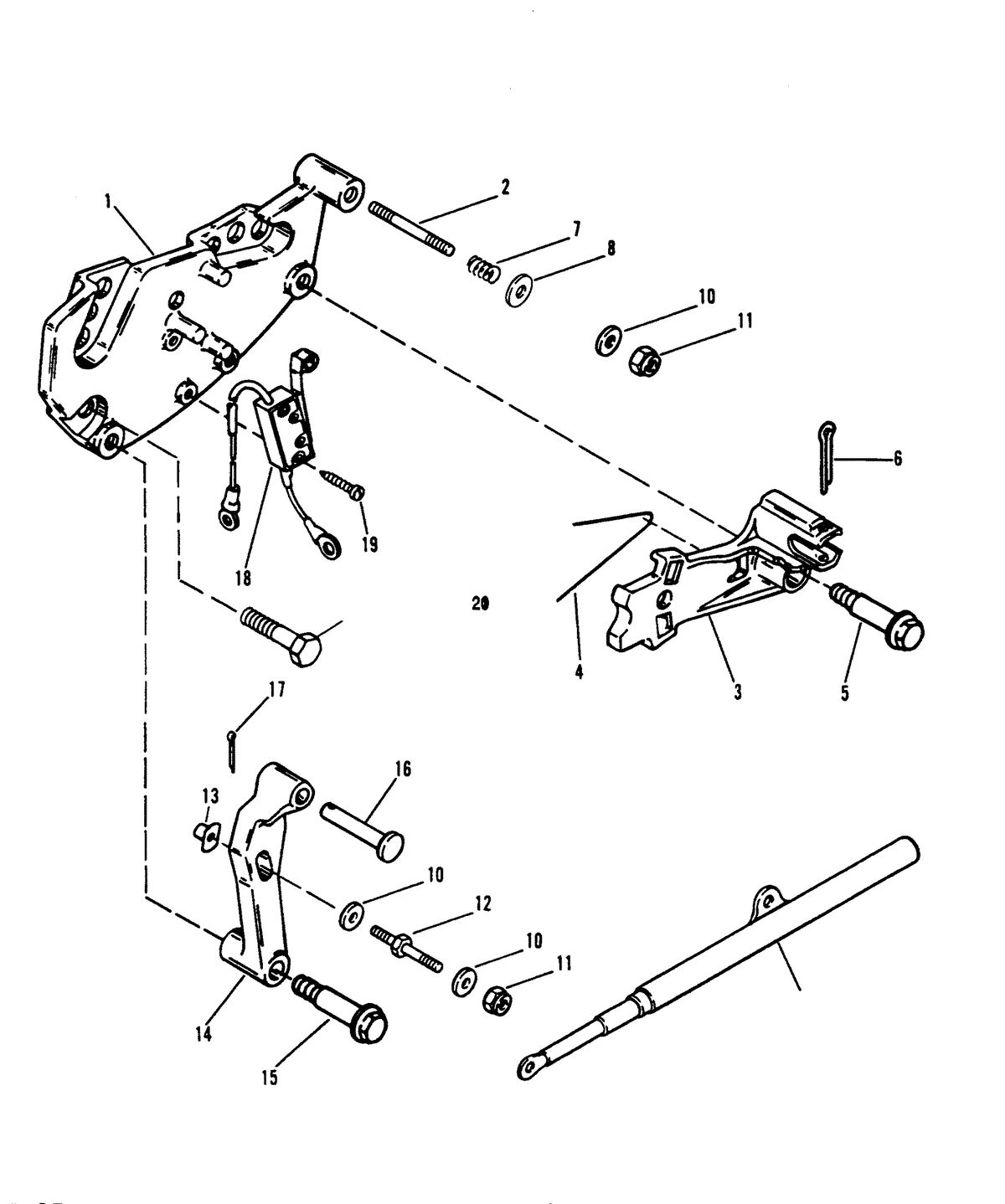 MERCRUISER 5.7L (ALPHA) (EFI-TBI)5.7L (BRAVO) (EFI-TBI) ENGINE SHIFT BRACKET (ALPHA)