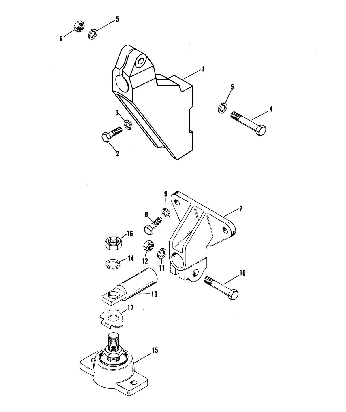 MERCRUISER 5.7 LITRE COMPETITION SKI ENGINE TRANSMISSION AND ENGINE MOUNTING (IN-LINE)