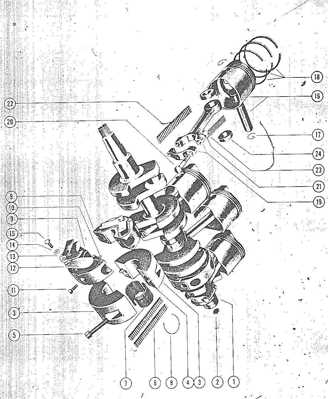 MARK MARK 58, MARK 55A, MARK 58A CRANKSHAFT, PISTON AND CONNECTING ROD