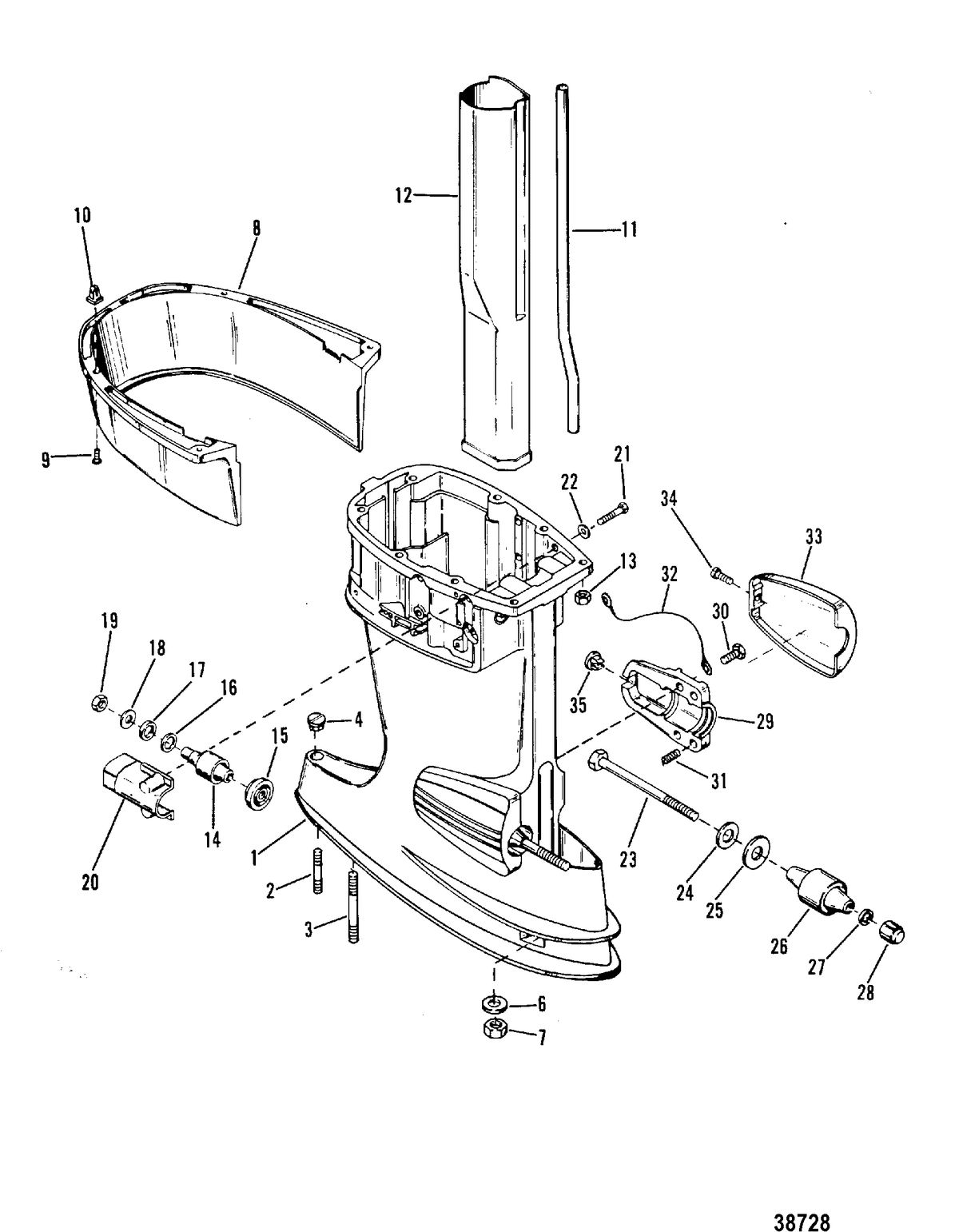 MERCURY 35 HP Driveshaft Housing(Short)(Long-0C159199 and Below)
