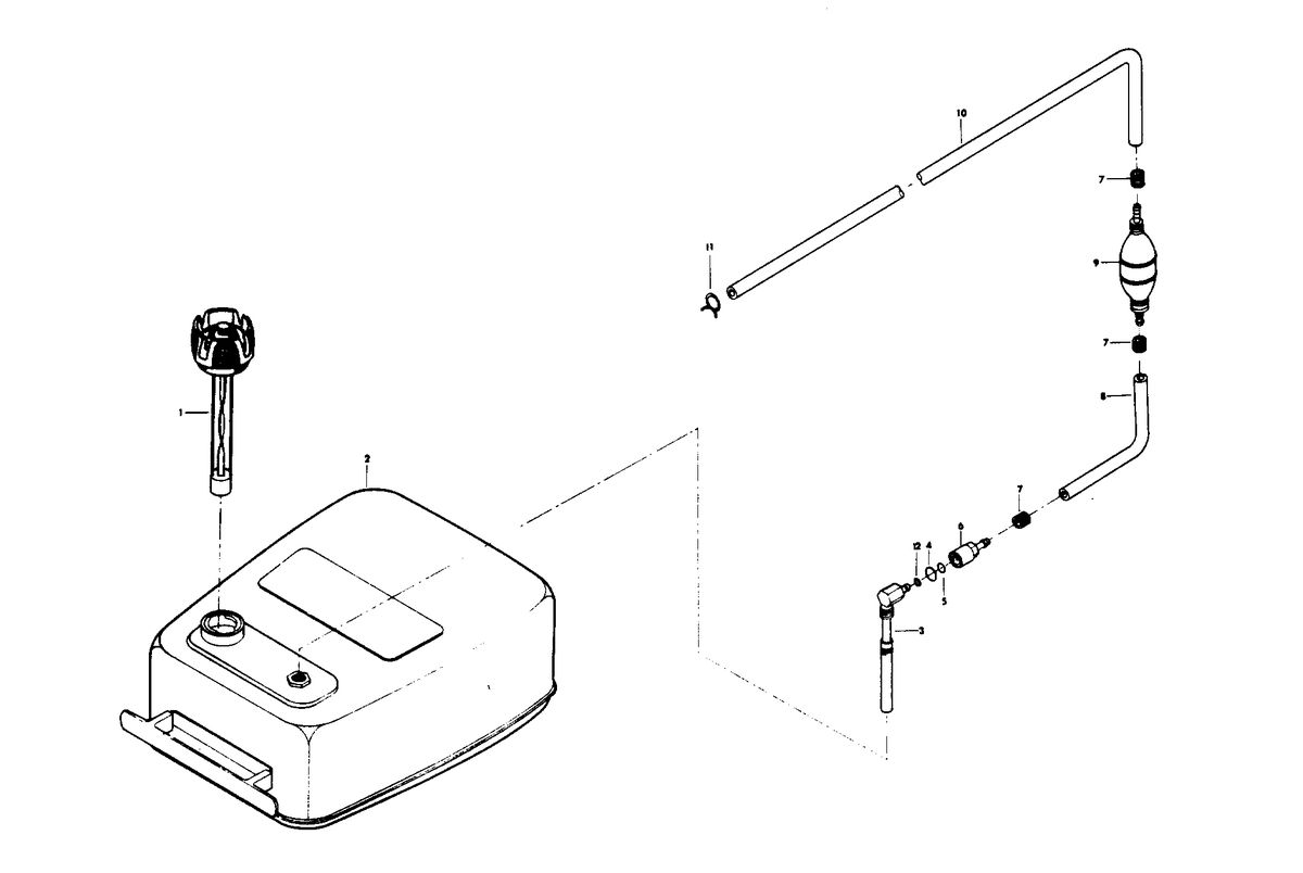 CHRYSLER 105 H.P. FUEL TANK AND LINE