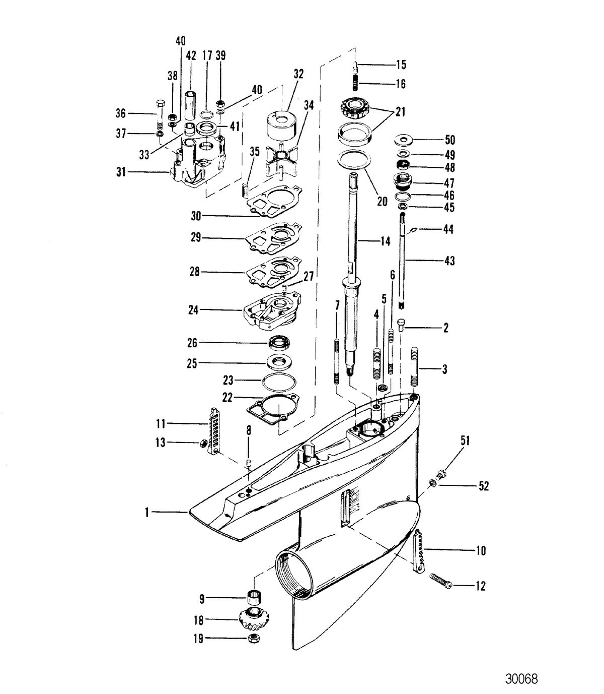 MERCRUISER R/MR ALPHA ONE STERNDRIVE GEAR HOUSING(Driveshaft) - R
