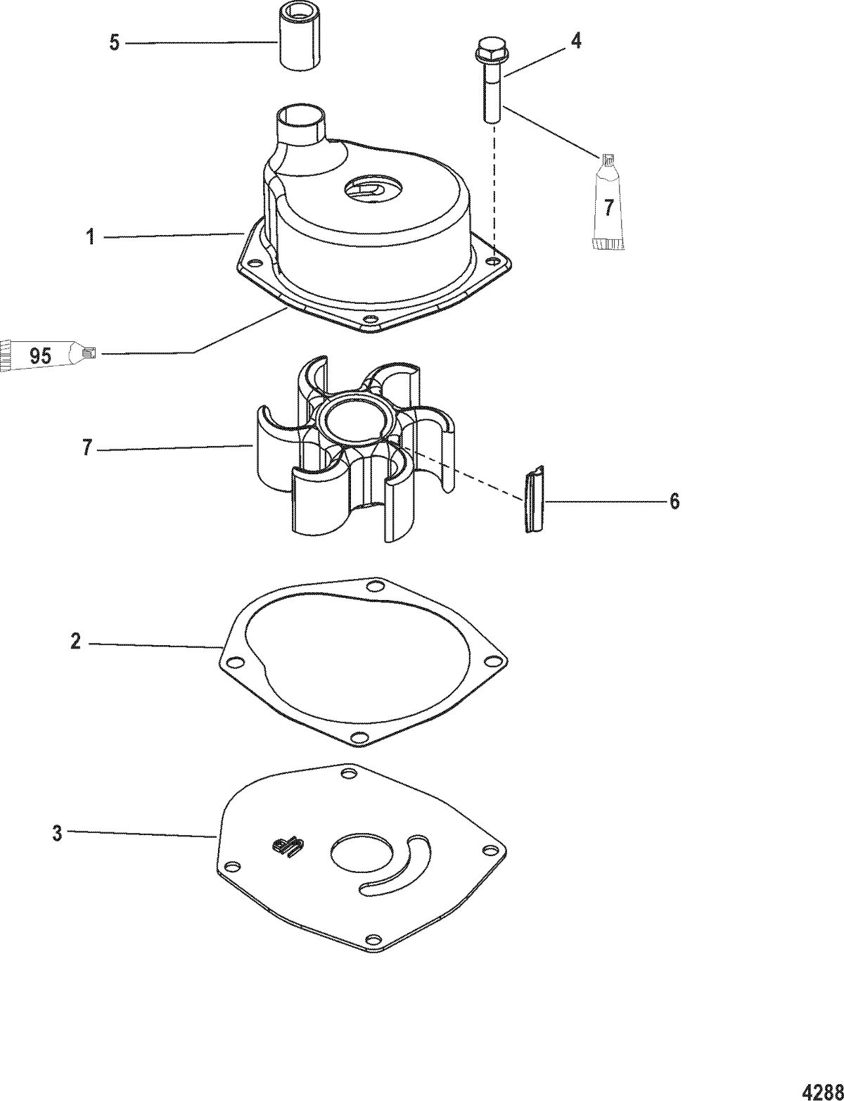MERCURY/MARINER 115/125 HP 80 JET (4 CYLINDER) Jet Pump Components