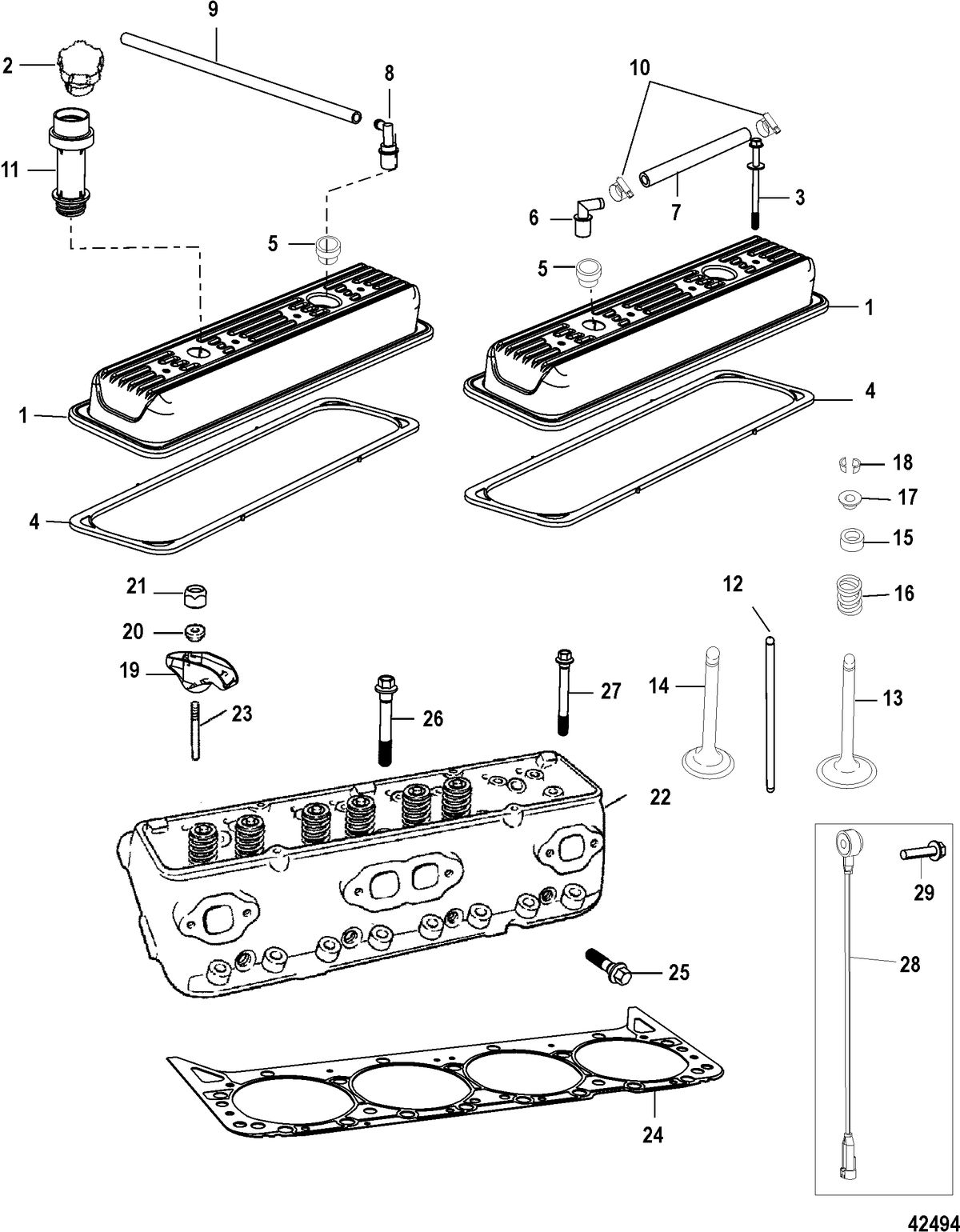 MERCRUISER 5.7L MPI TOWSPORT WITH GEN III Cylinder Head and Rocker Cover