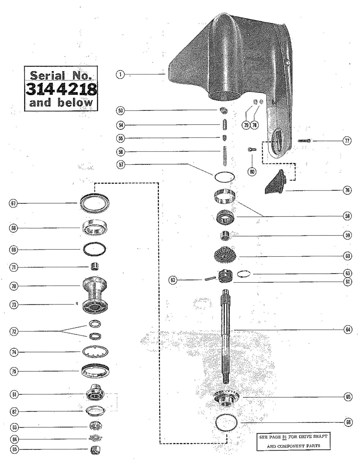 MERCURY MERC 800E GEAR HOUSING ASSEMBLY, COMPLETE (CONT)
