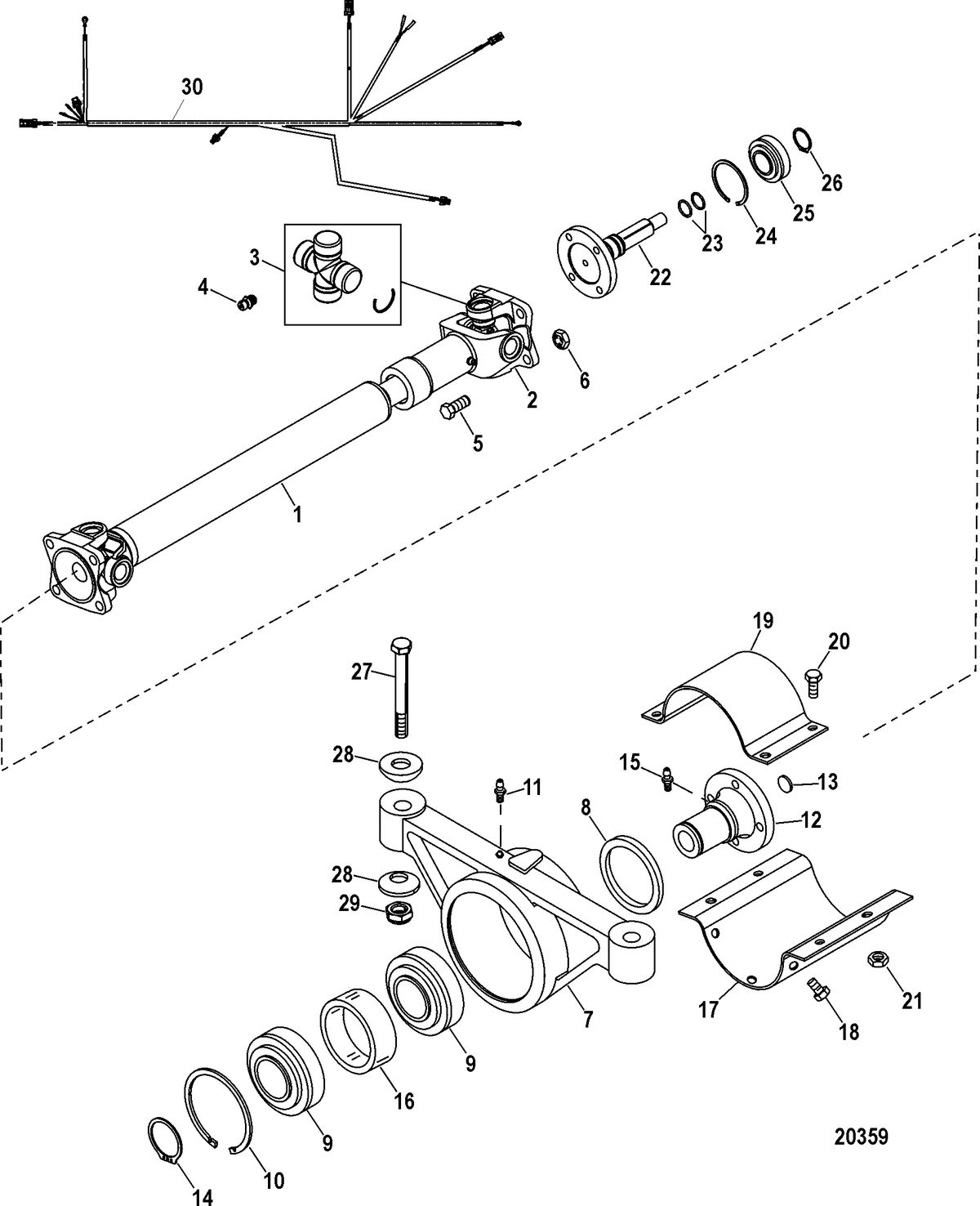 RACE STERNDRIVE 525 EFI Driveshaft Extension Components(Bravo)