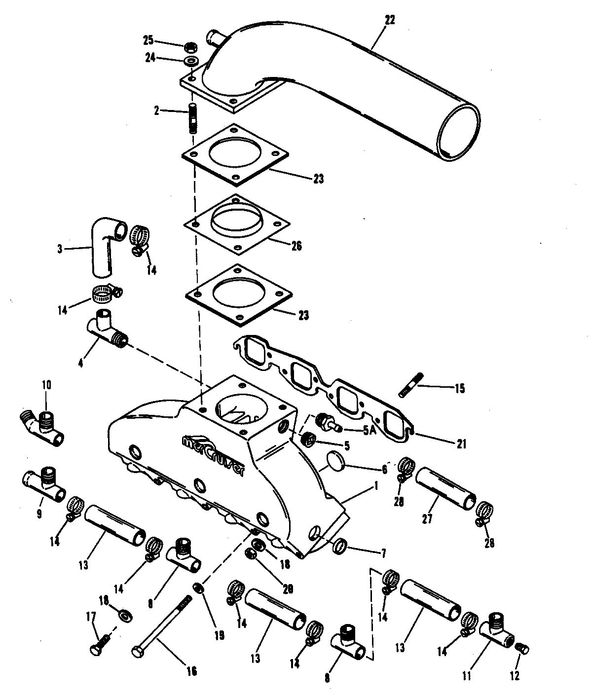 MERCRUISER 465 H.P. ENGINE EXHAUST MANIFOLD/ELBOW