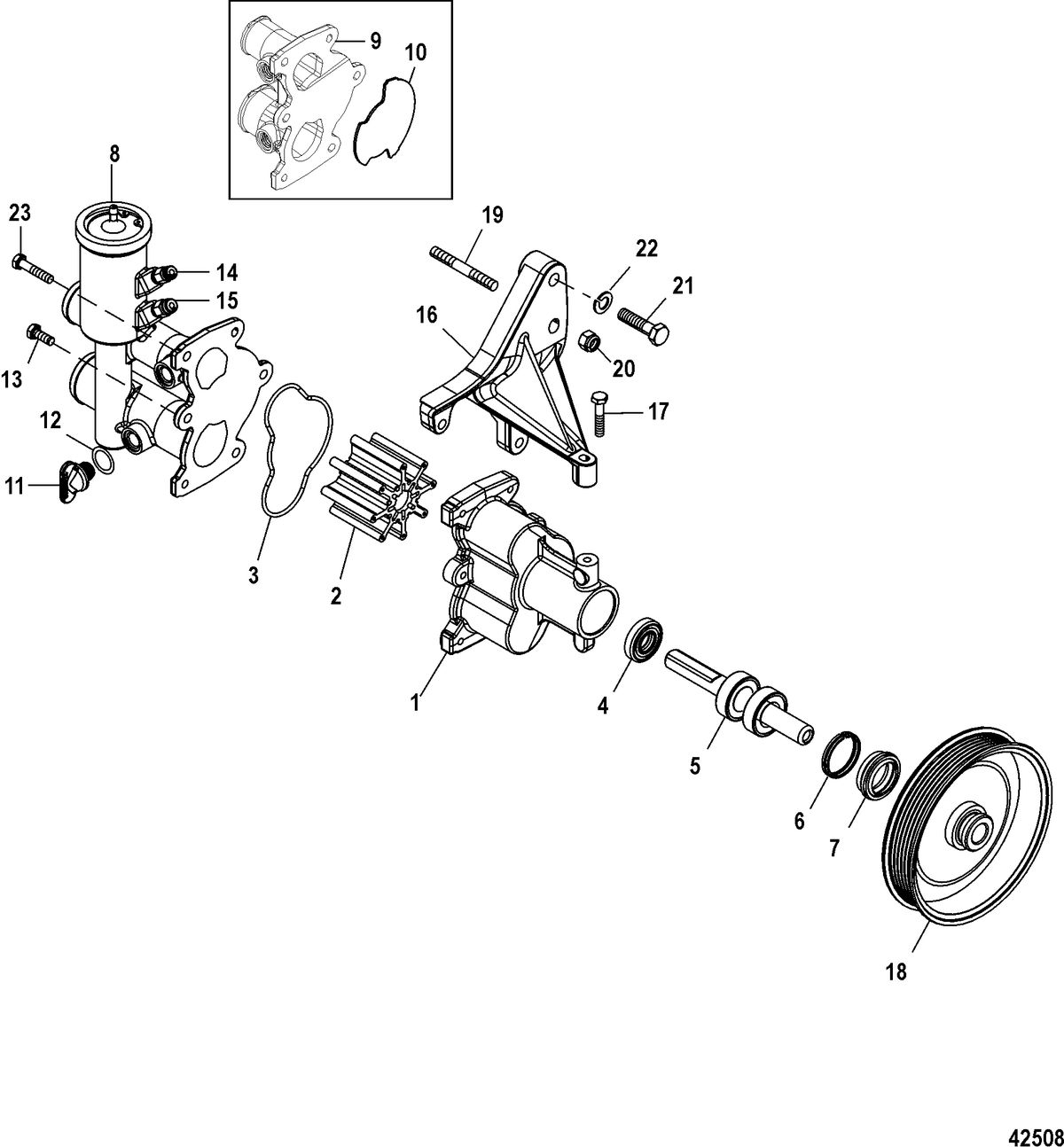 MERCRUISER 350 MAG MX 6.2L MPI INBOARD Sea Water Pump Assembly