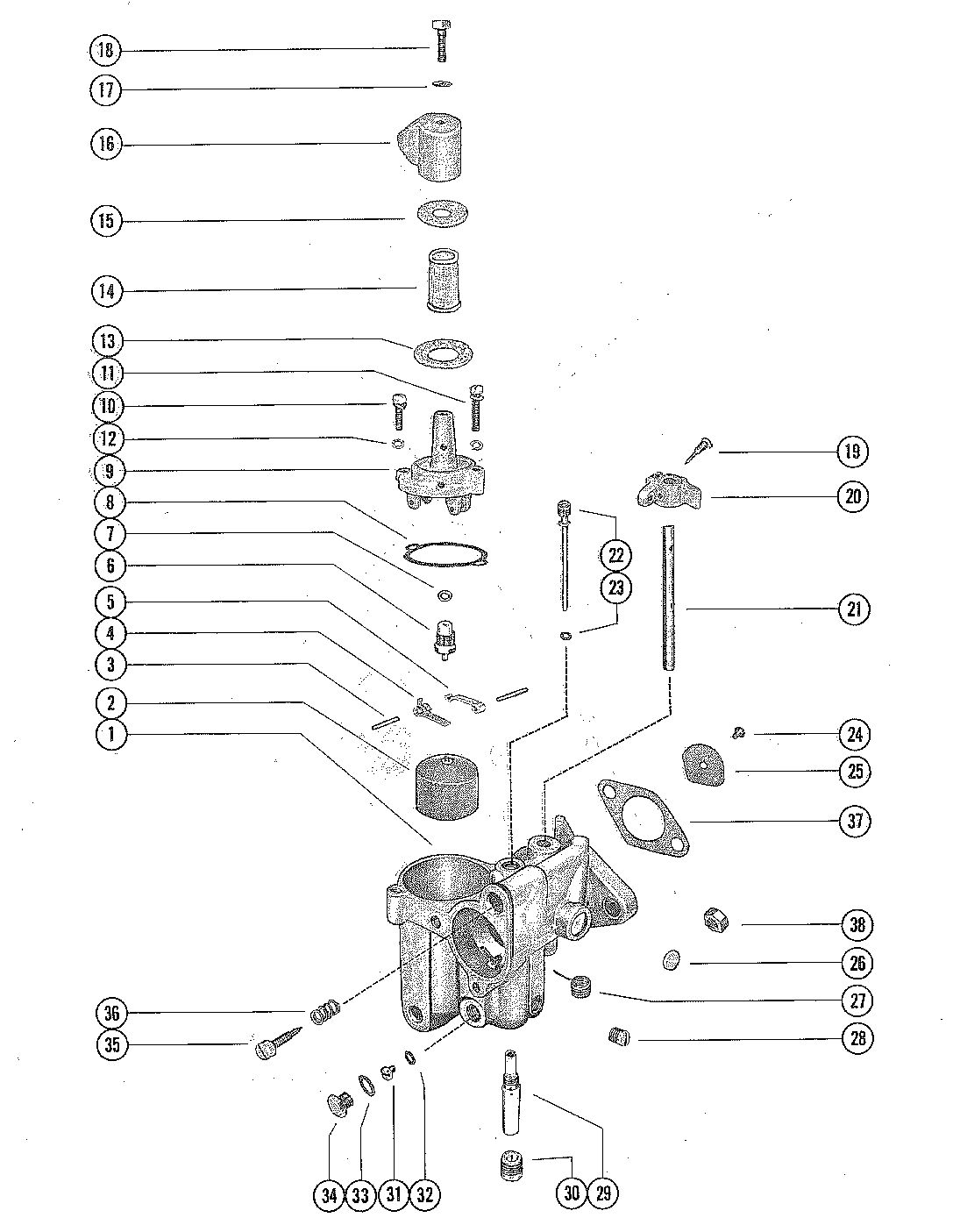 MERCURY MERC 75 CARBURETOR ASSEMBLY