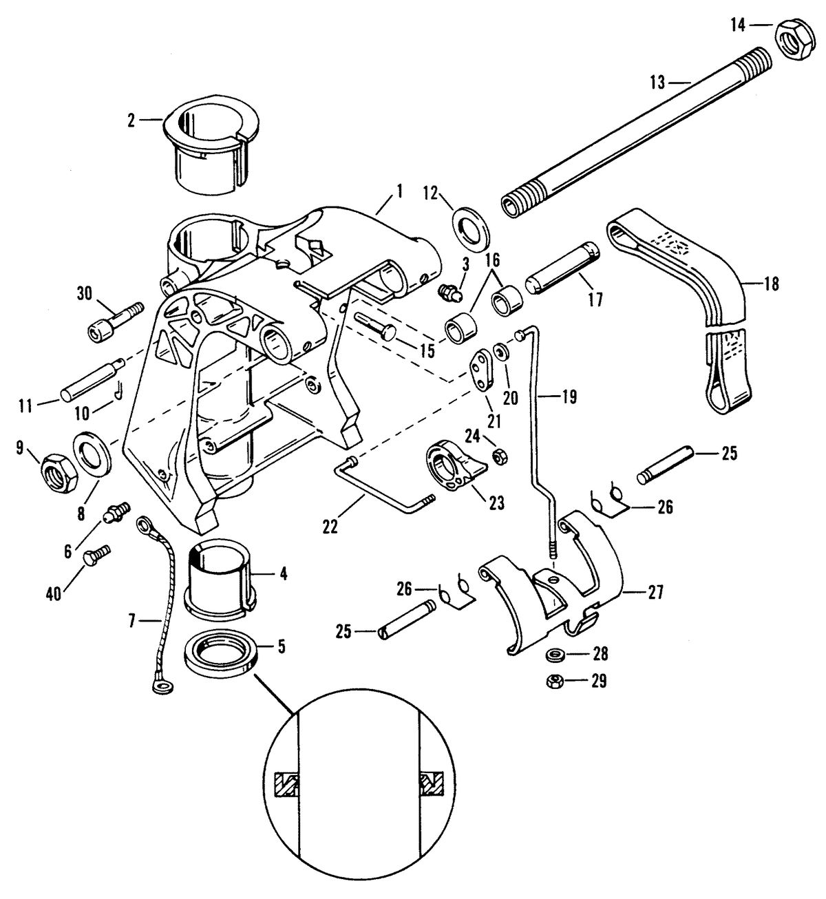 FORCE 40/50 H.P. SWIVEL BRACKET