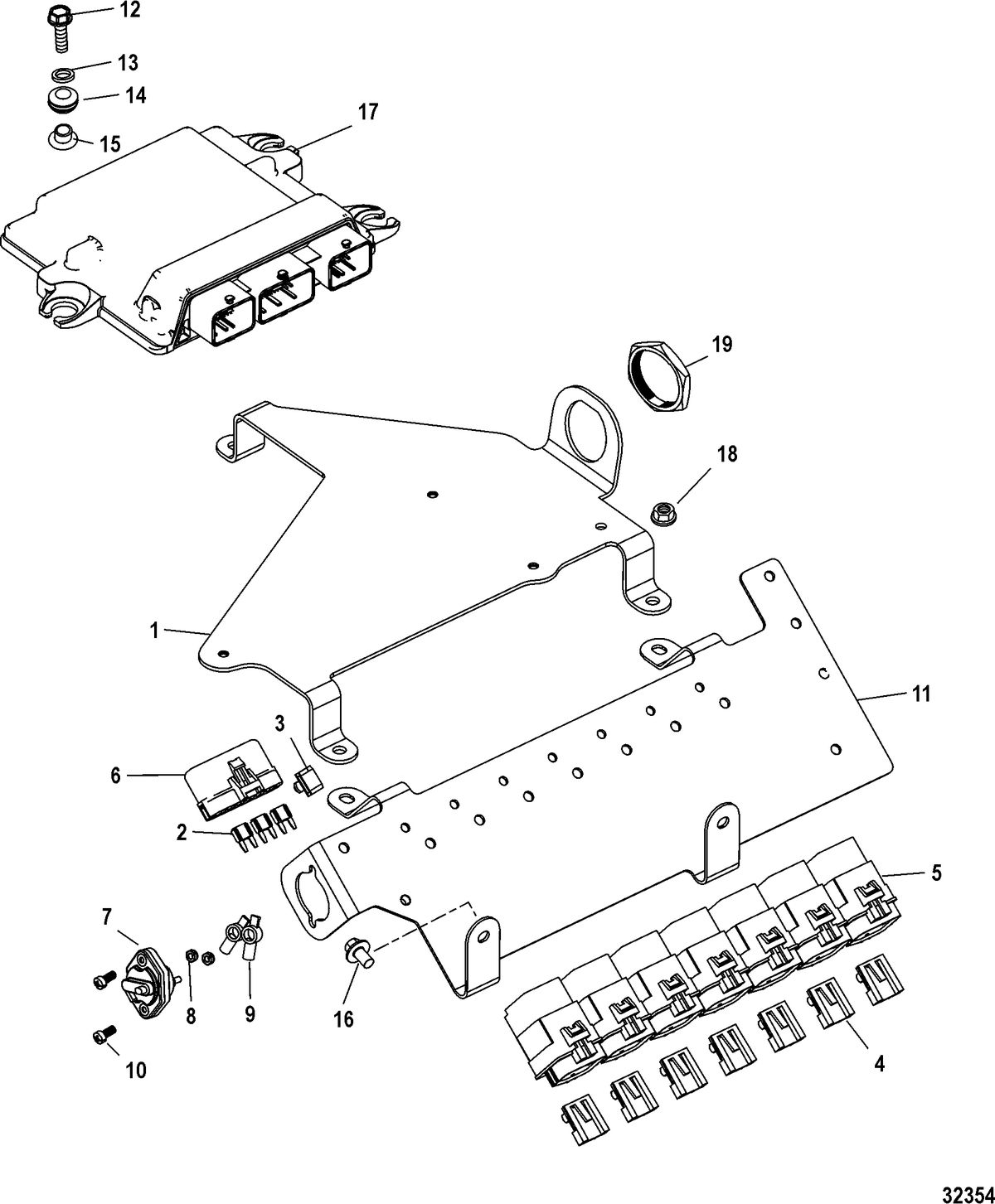 MERCRUISER 496 MAG STERNDRIVE EC PCM and Bracket