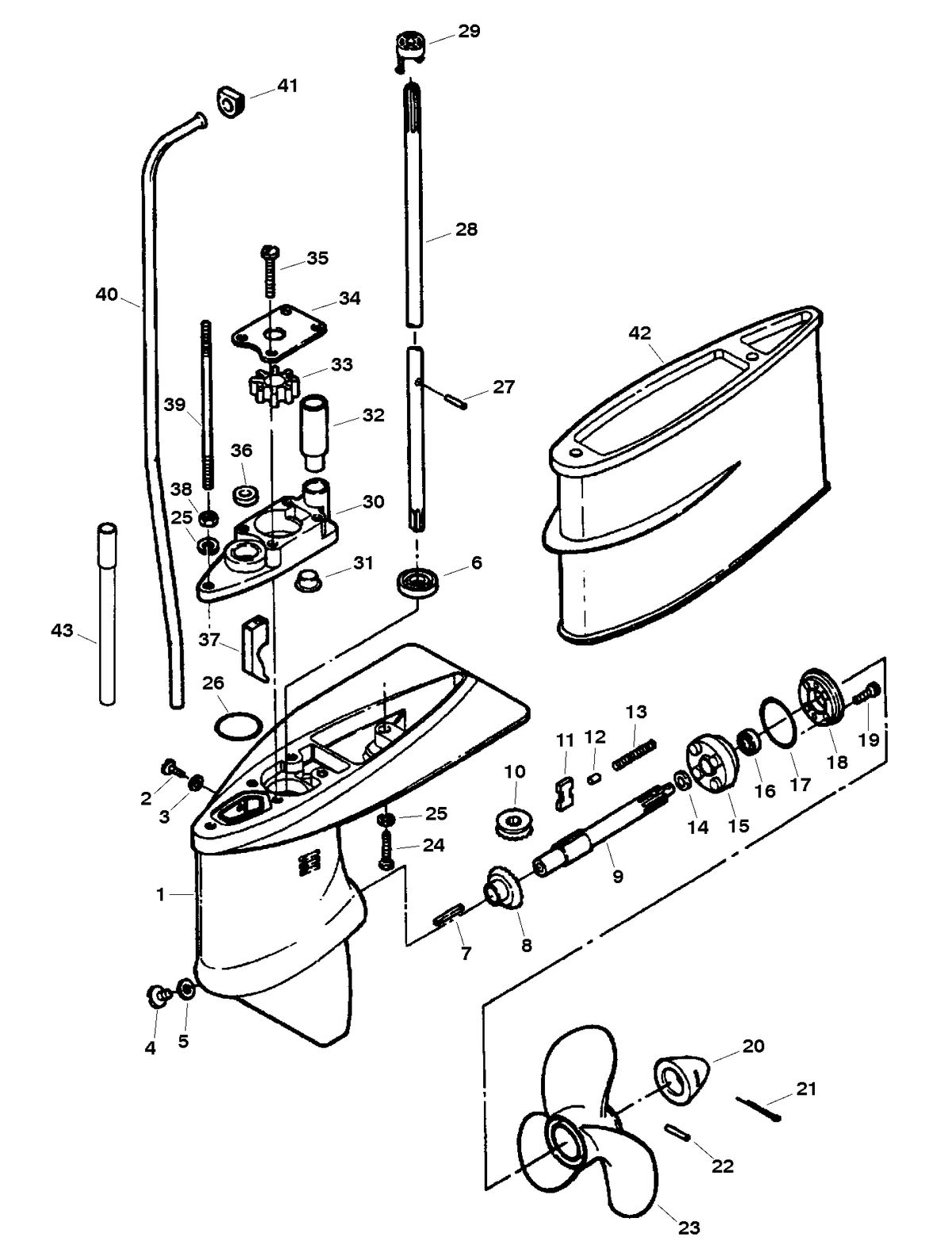 FORCE FORCE 5 H.P. (1998) GEAR HOUSING ASSEMBLY