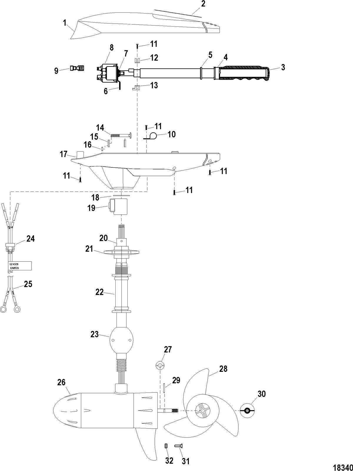 TROLLING MOTOR MOTORGUIDE SALT WATER SERIES Complete Trolling Motor(Model SW46HB) (12 Volt)