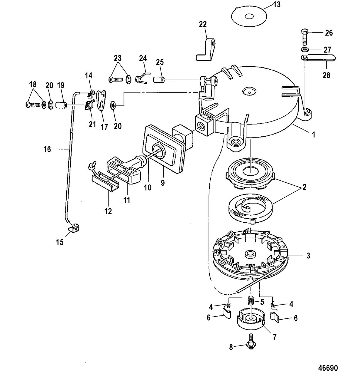 MERCURY/MARINER 4/5/6 4-STROKE Recoil Starter