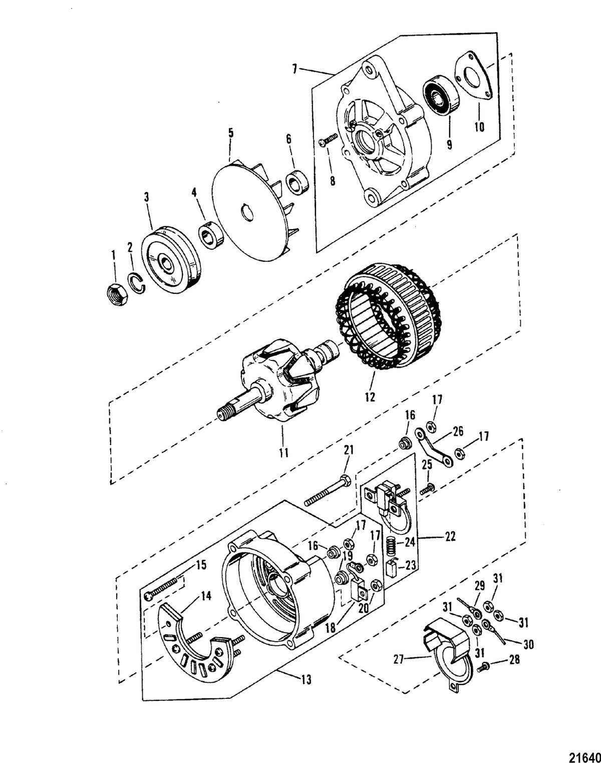 RACE STERNDRIVE 420 / 425 Alternator(Mando # AC-155603)
