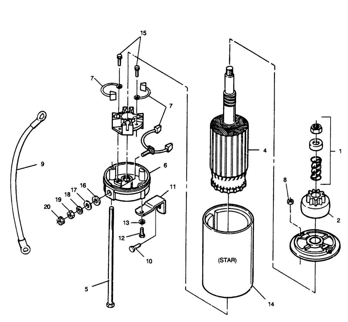 FORCE FORCE 1989 85 H.P. "E" MODELS STARTER