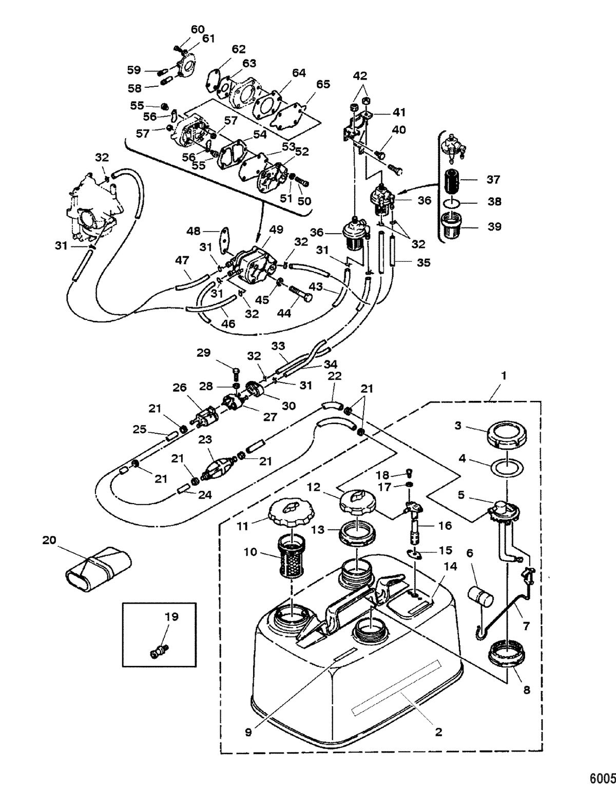 MARINER 25HP KEROSENE FUEL SYSTEM
