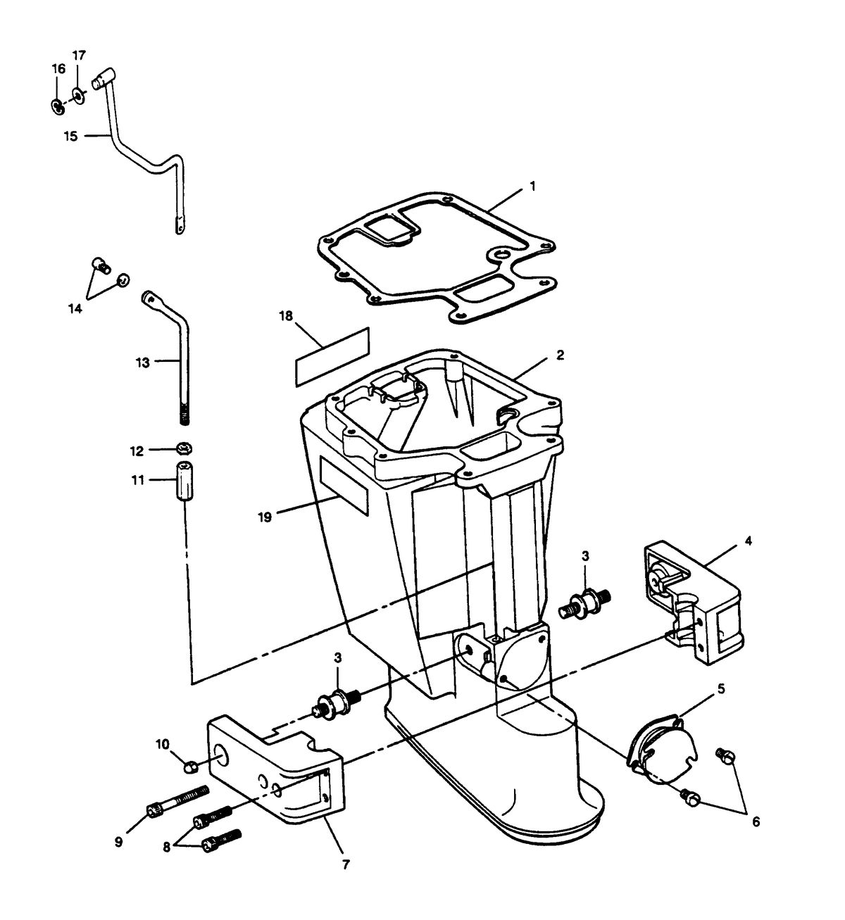 FORCE FORCE 1990 35 H.P. "C" MODELS MOTOR LEG