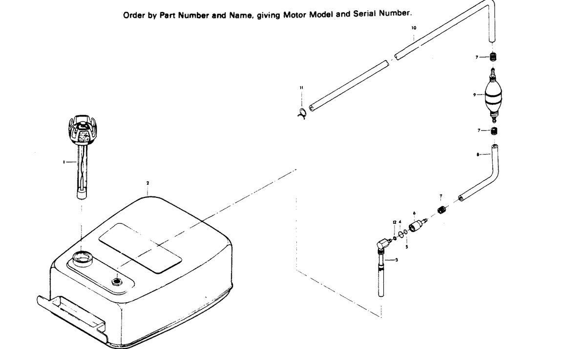 CHRYSLER 140 H.P. FUEL TANK AND LINE