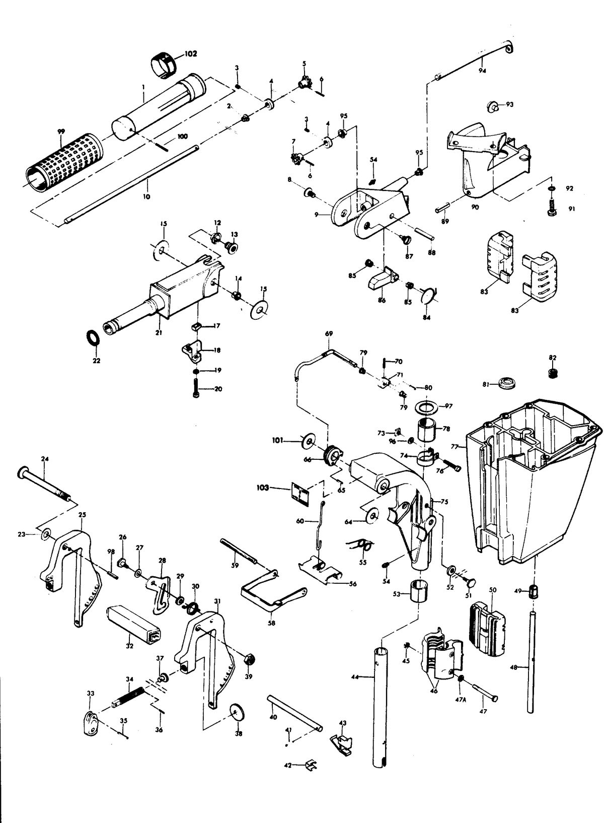 CHRYSLER 15 H.P. MOTOR LEG