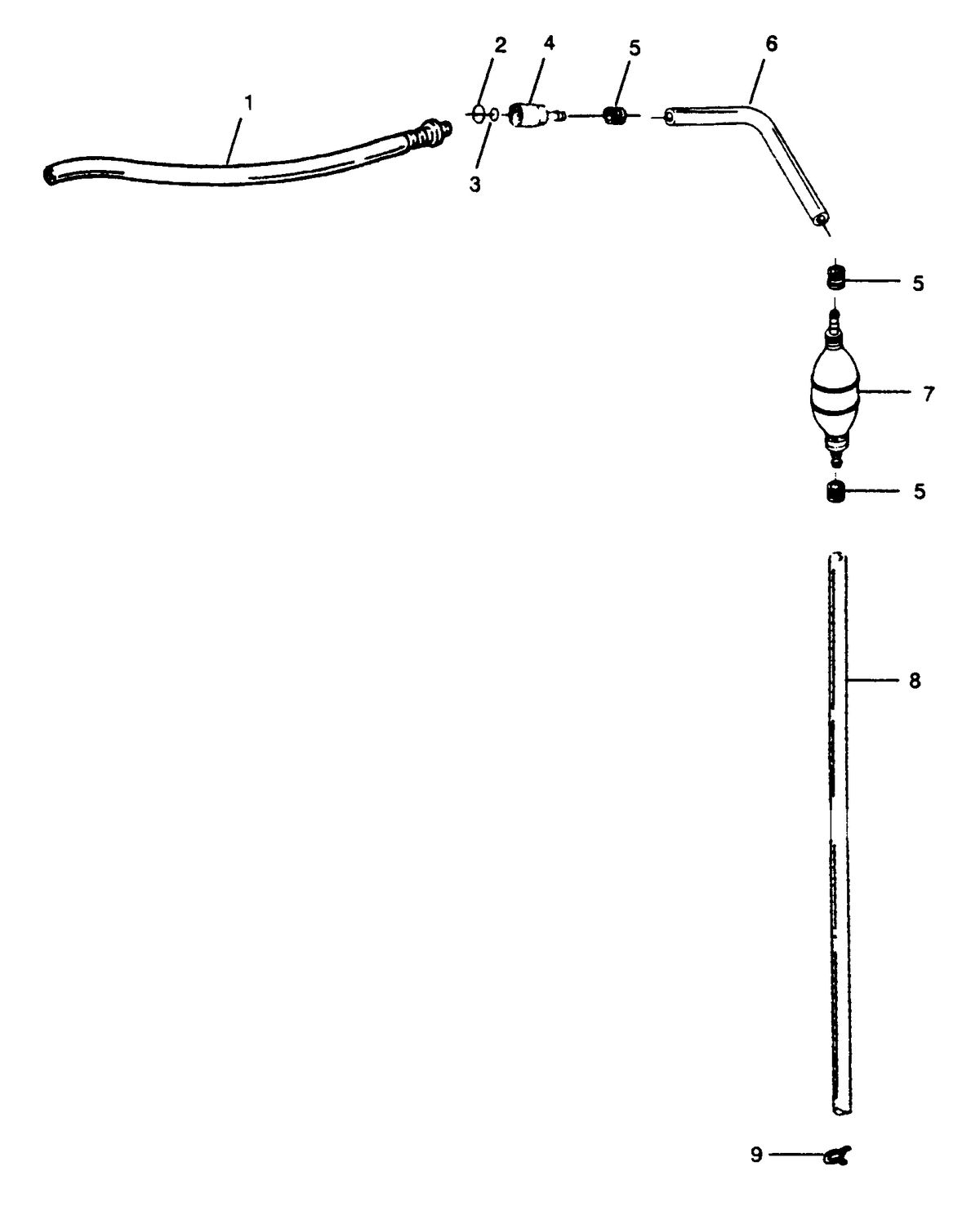 FORCE FORCE 1989 85 H.P. "D" MODELS FUEL LINE